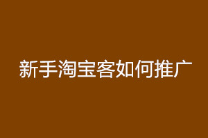 新手淘宝客如何推广？新手小白玩转淘宝客的技巧.jpg